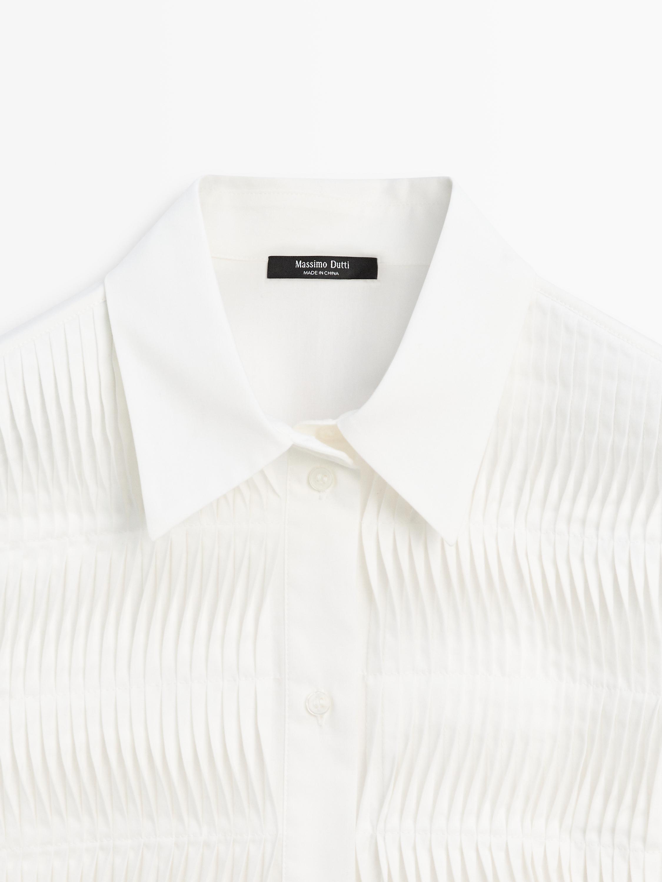 Chemisier plastron 100 % coton